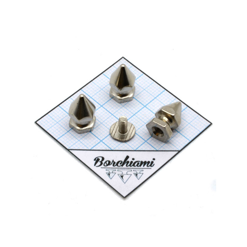 Borchia killer esagonale in metallo con vite (Altezza 10 mm)