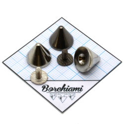 Borchia a cono in metallo con vite (Diametro 12 mm - Altezza 11 mm) 2